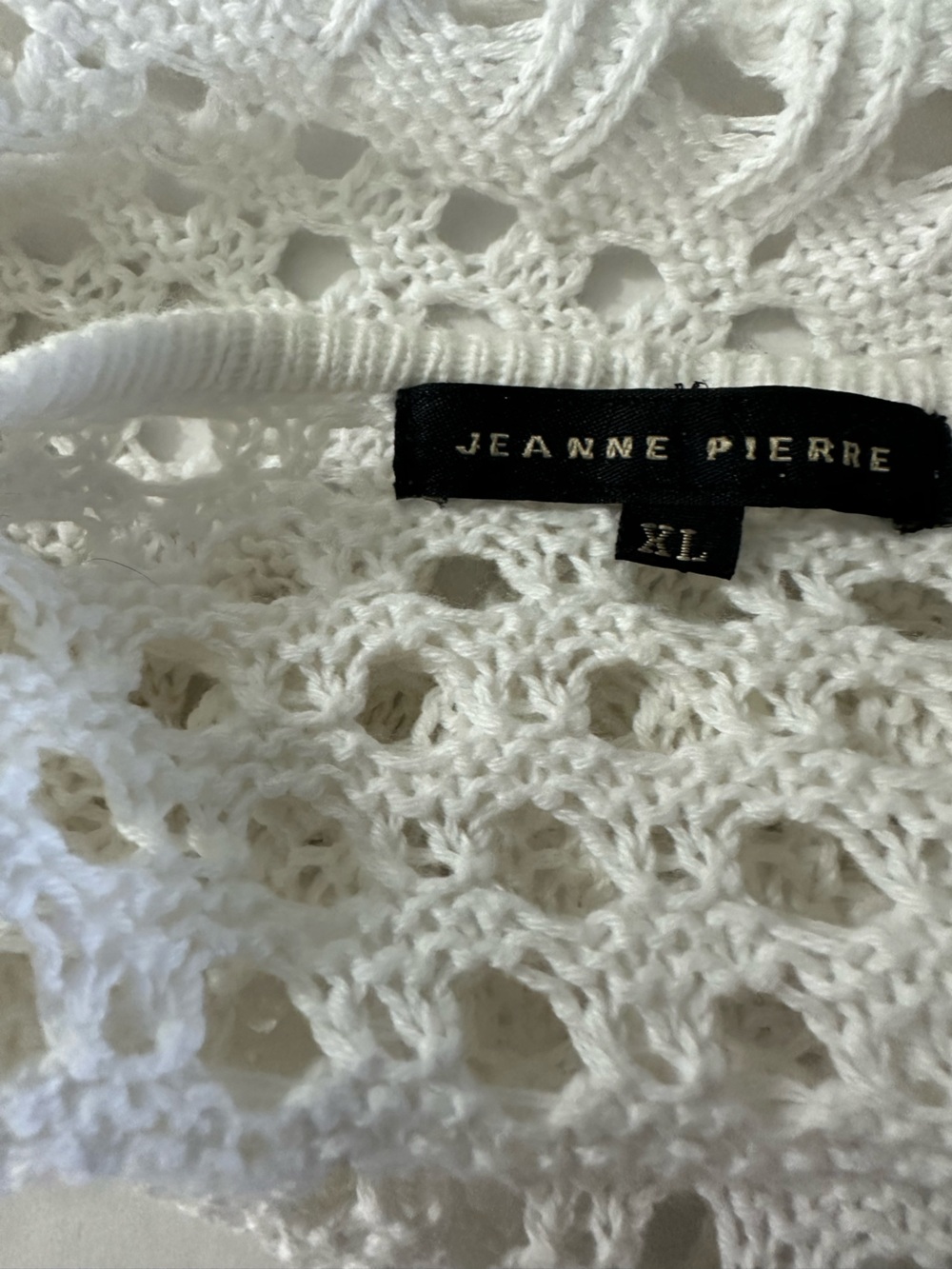 JEANNE PIERRE Open Crochet Cardigan Sweater Women's Size XL - Picture 3 of 4